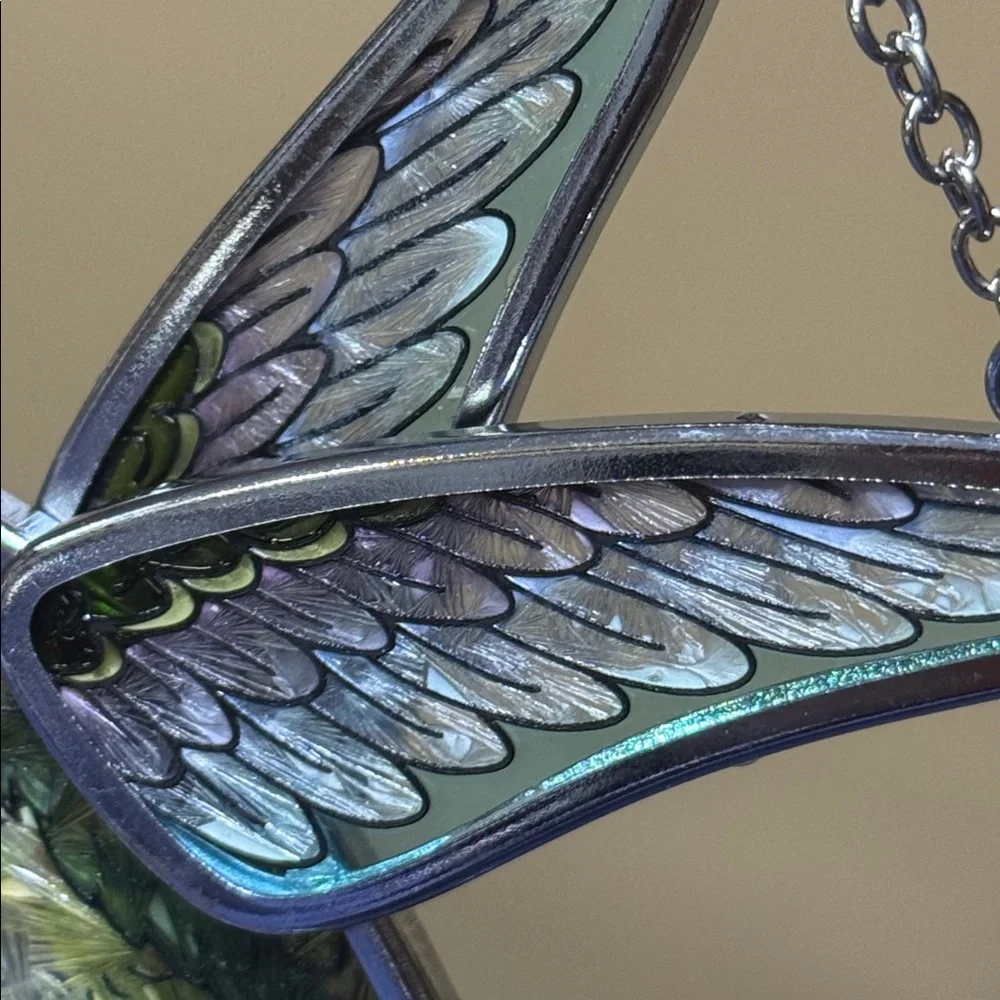 Amia Studios Hummingbird Suncatcher Hand Painted Glass Window Hanging 6.5
